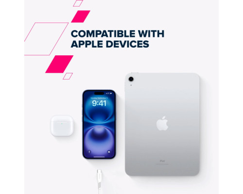 Дата кабель USB-C to USB-C 1.2m CC60SC 60W White Canyon (CNS-CC60SC12W)