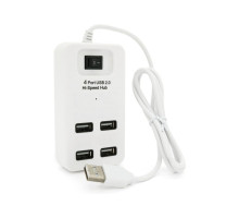 Концентратор Voltronic USB 2.0 to 4xUSB with power switch white (YT-HWS4-W)