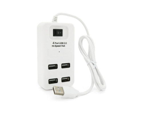 Концентратор Voltronic USB 2.0 to 4xUSB with power switch white (YT-HWS4-W)
