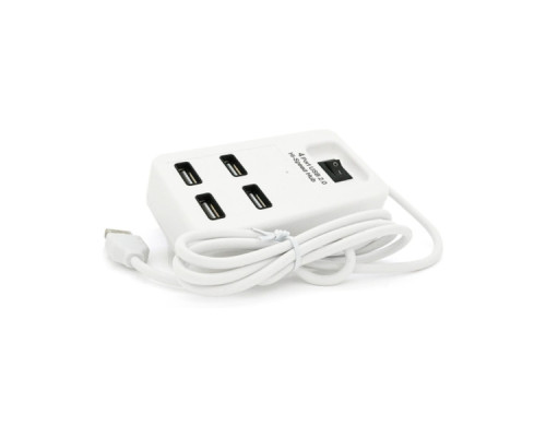 Концентратор Voltronic USB 2.0 to 4xUSB with power switch white (YT-HWS4-W)