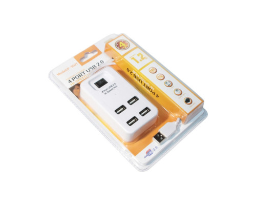 Концентратор Voltronic USB 2.0 to 4xUSB with power switch white (YT-HWS4-W)