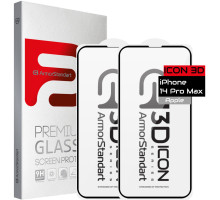 Скло захисне Armorstandart Icon 3D iPhone 14 Pro Max Black 2 шт. (ARM65335)