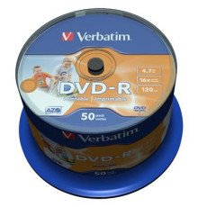 Диск DVD Verbatim 4.7Gb 16X CakeBox 50шт AZO Print (43533)