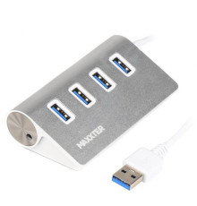 Концентратор Maxxter USB 3.0 Type-A 4 ports silver (HU3A-4P-01)