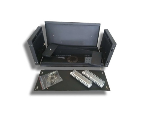 Шафа настінна Hypernet 4U 19" 600x350 (WMNC-35-4U-FLAT-BLACK)