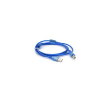 Кабель для принтера USB 2.0 AM/BM 1.5m 2x ferrite transparent Voltronic (YT-AM/BM-1.5T)
