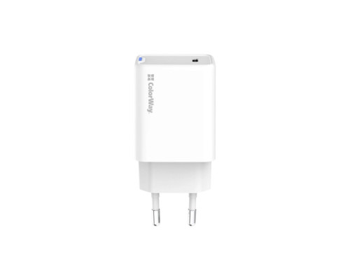 Зарядний пристрій ColorWay GaN Mini 45W PD Port PPS USB-C white (CW-CHS057PD-WT)