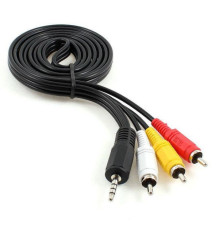 Кабель мультимедійний 3.5mm M to 3xRCA M 2.0m (4pin) AV Cablexpert (CCA-4P2R-2M)