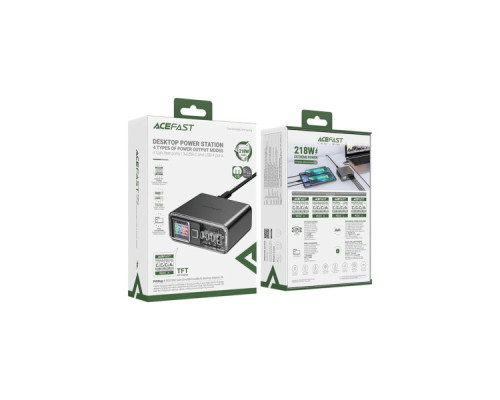 Зарядний пристрій Acefast 4xUSB 218W (3xUSB-C + USB-A) Gan Z4 Fast Charger (6974316282587)
