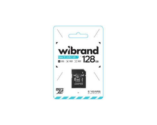 Карта пам'яті Wibrand 128GB mictoSD class 10 UHS-I U3 (WICDHU3/128GB-A)