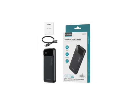 Батарея універсальна Choetech 10000mAh 22.5W, PD, QC/3.0, USB-A, USB-C, Black (B728-CCBK) Батарея універсальна Choetech 10000mAh 22.5W, PD, QC/3.0, USB-A, USB-C, Black (B728-CCBK)