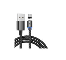 Дата кабель USB 2.0 AM to USB-C magnetic black Denmen (DN-D09T-BK)