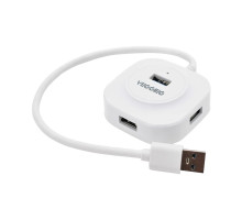 Концентратор VEGGIEG USB 3.0 to 4xUSB 0.3m white (V-U3403)