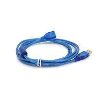 Дата кабель USB 2.0 AM/AF 1.8m ferrite transparent blue Voltronic (YT-AM/AF-1.8TBL)