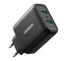 Зарядний пристрій Ugreen CD161 36W 2xUSB QC 3.0 Charger (Black) (10216)