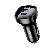 Зарядний пристрій Acefast 2xUSB 66W (USB-C + USB-A) B4 with digital display (6974316280392)