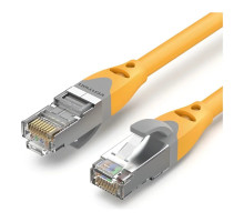 Патч-корд 0.3м, S/FTP cat 6a RJ-45 yellow Vention (IBHYAA)