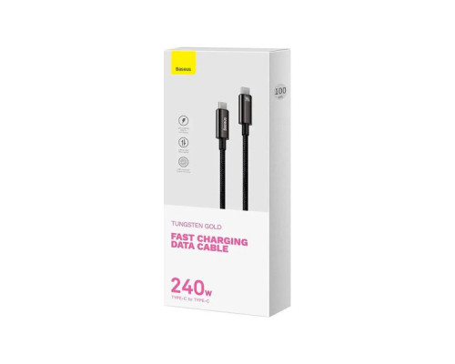 Дата кабель USB-C to USB-C 3.0m 240W black Baseus (CAWJ040201)