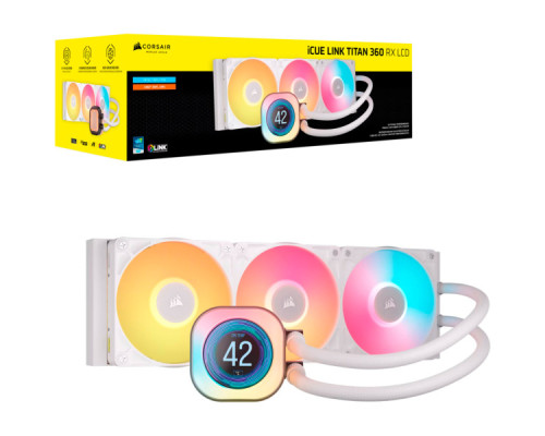 Система рідинного охолодження Corsair iCUE LINK TITAN 360 RX LCD White AIO (CW-9061026-WW)