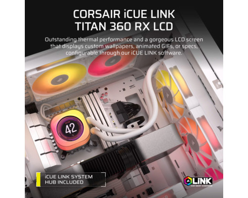 Система рідинного охолодження Corsair iCUE LINK TITAN 360 RX LCD White AIO (CW-9061026-WW)