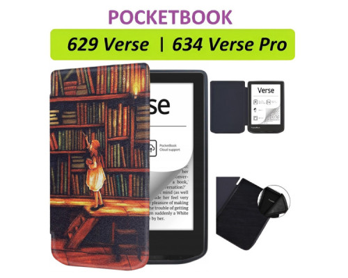 Чохол до електронної книги BeCover Smart Case PocketBook 629 Verse / 634 Verse Pro 6" Library Girl (710975)
