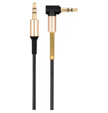 Кабель мультимедійний 3.5mm M to 3.5mm M 1.0m 90° corner Black HOCO (6957531025665)