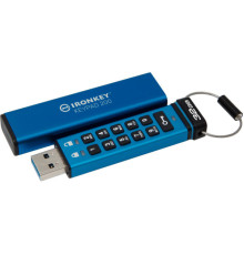 USB флеш накопичувач Kingston 32GB IronKey Keypad 200 AES-256 Encrypted Blue USB 3.2 (IKKP200/32GB)