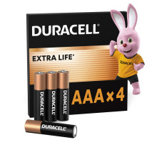 Батарейка Duracell AAA лужні 4 шт. в упаковці (5000394052543 / 81545421)