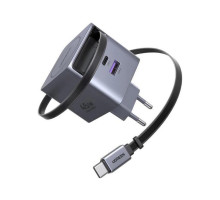 Зарядний пристрій Ugreen USB-C PD45W GaN + cable USB-C to USB-C retractable (65822)