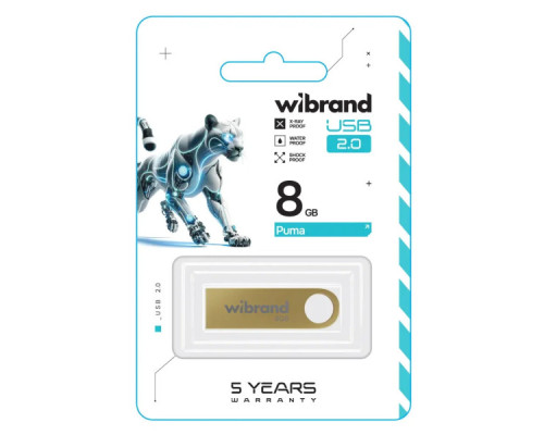 USB флеш накопичувач Wibrand 8GB Puma Gold USB 2.0 (WI2.0/PU8U1G)