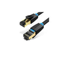 Патч-корд 10м, S/FTP cat 8 RJ-45 black Vention (IKABL)
