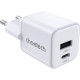 Зарядний пристрій Choetech 1xUSB-C PD30W PPS + 1xUSB QC3.0 (PD5012-EU-WH)