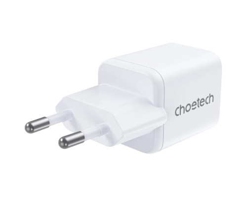 Зарядний пристрій Choetech 1xUSB-C PD30W PPS + 1xUSB QC3.0 (PD5012-EU-WH)