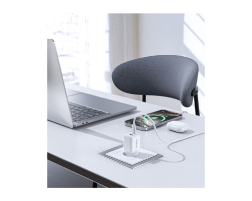 Зарядний пристрій Choetech 1xUSB-C PD30W PPS + 1xUSB QC3.0 (PD5012-EU-WH)