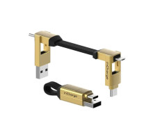 Дата кабель 6in1 inCharge 6 - 0.06m gold Rolling Square (SIX03R)