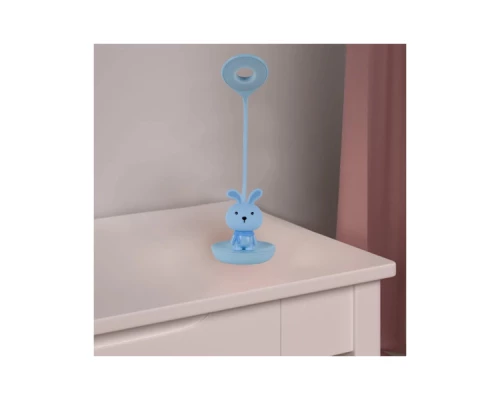 Настільна лампа Kite Bunny LED з акумулятором, блакитна (K24-492-1-3) Настільна лампа Kite Bunny LED з акумулятором, блакитна (K24-492-1-3)