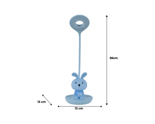 Настільна лампа Kite Bunny LED з акумулятором, блакитна (K24-492-1-3) Настільна лампа Kite Bunny LED з акумулятором, блакитна (K24-492-1-3)