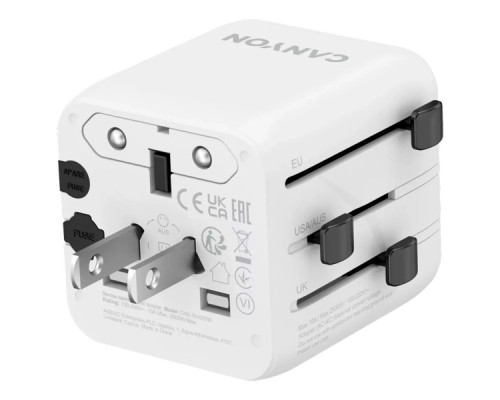 Перехідник Canyon Travel Adapter OnTour One EU/UK/US/AUS White (CNS-TA1005W)