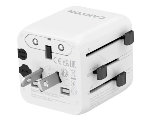 Перехідник Canyon Travel Adapter OnTour One EU/UK/US/AUS White (CNS-TA1005W)