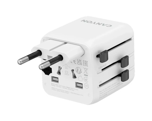 Перехідник Canyon Travel Adapter OnTour One EU/UK/US/AUS White (CNS-TA1005W)