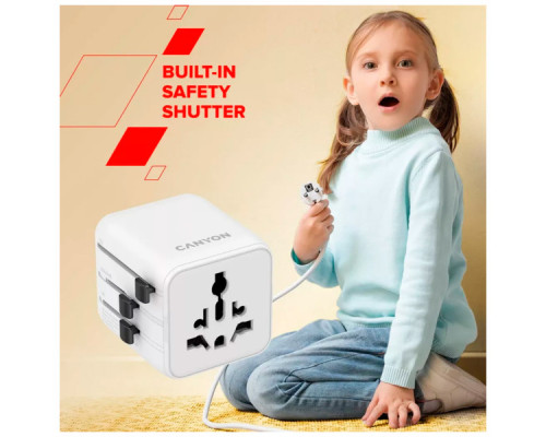 Перехідник Canyon Travel Adapter OnTour One EU/UK/US/AUS White (CNS-TA1005W)