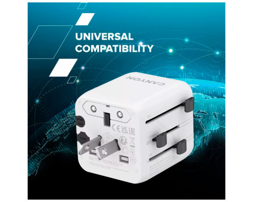 Перехідник Canyon Travel Adapter OnTour One EU/UK/US/AUS White (CNS-TA1005W)