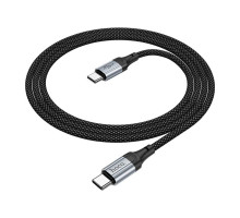 Дата кабель USB-C to USB-C 1.0m 3A nylon X102 black HOCO (6942007608787)