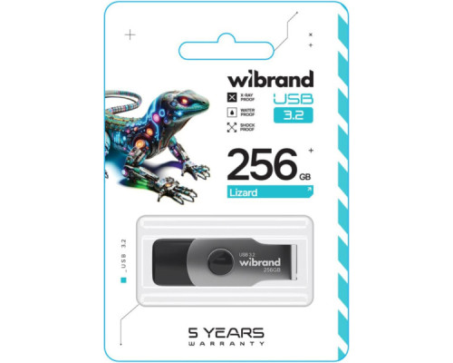 USB флеш накопичувач Wibrand 256GB Lizard Black USB 3.2 (WI3.2/LI256P9B)