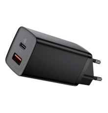 Зарядний пристрій Baseus 2xUSB 65W GaN (USB-C+USB-A) black (CCGAN2L-B01)
