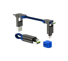 Дата кабель 6in1 inCharge X 0,14m 100W blue Rolling Square (X02WR)