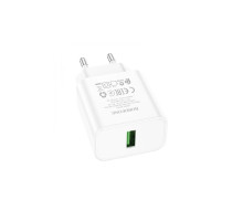 Зарядний пристрій BOROFONE BA72A Spring USB QC3.0 White (6974443388558)