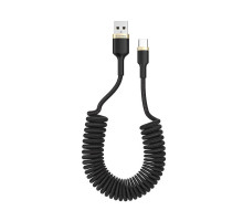 Дата кабель USB 2.0 AM to USB-C 1.0m spiral black ColorWay (CW-CBUC051-BK)