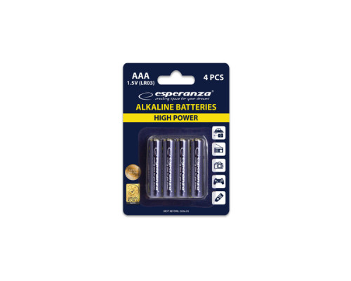 Батарейка Esperanza AAA LR03 Alkaline * 4 (EZB102)