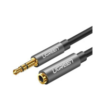 Кабель мультимедійний 3.5mm M to 3.5mm F 1.5m AV118 gray Ugreen (10593)